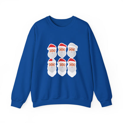 Graphic Designed Holiday Christmas Santa Portraits Crewneck Sweatshirt