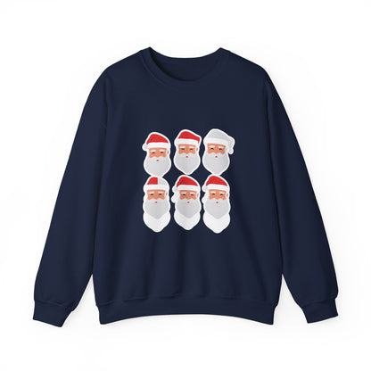 Graphic Designed Holiday Christmas Santa Portraits Crewneck Sweatshirt