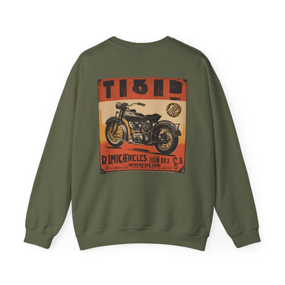 Graphic Designed Minimalist Bikers Crewneck Sweatshirt