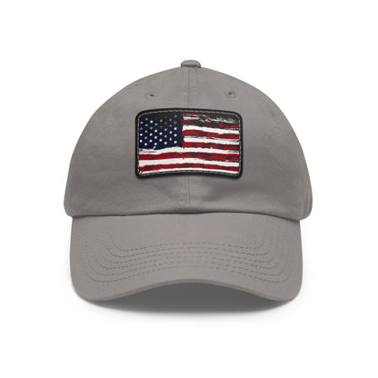 July 4th Dad Hat with Leather Patch Design
