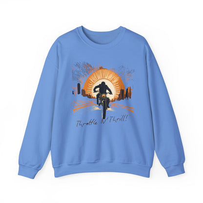 Graphic Designed Throttle and Thrill Bikers Crewneck Sweatshirt