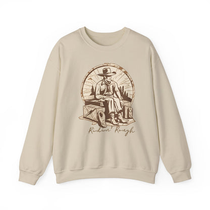 Graphic Designed Holiday Cowboy Riding Rough Unisex Crewneck Sweatshirt