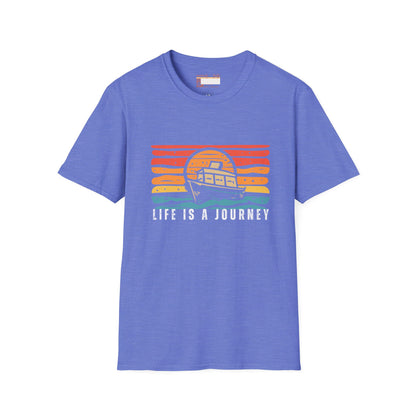 Graphic Retro Vintage Designed Ultimate "Life is A Journey" Comfort Unisex T-shirt