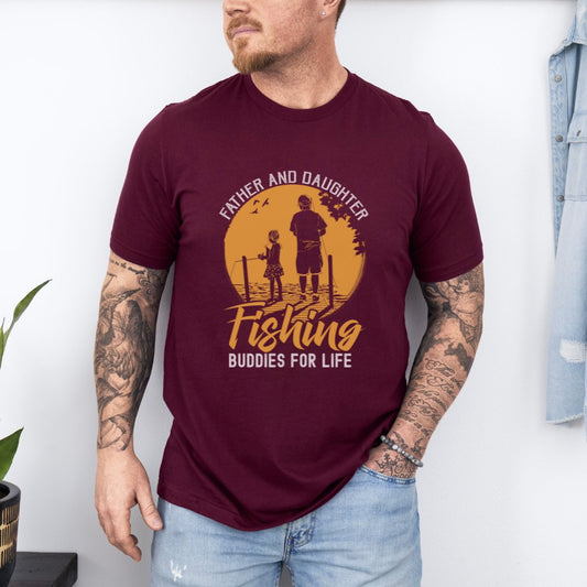 Father and Daughter Fishing Buddies Ultimate Comfort Unisex Fathers Day T-shirt