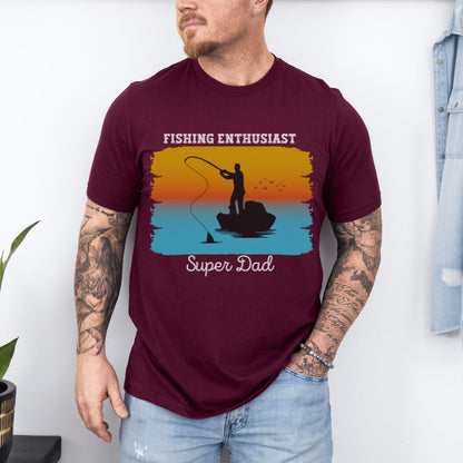 Fishing Enthusiast Super Dad Ultimate Comfort Unisex Fathers Day T-shirt