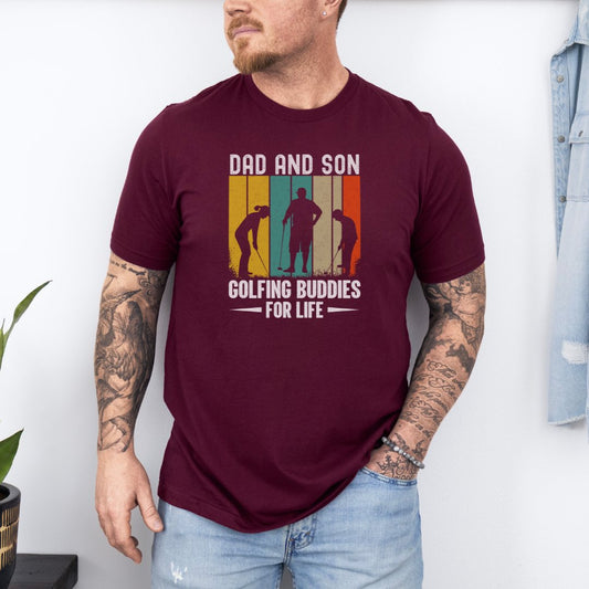 Dad And Son Golfing Buddies Ultimate Comfort Unisex Fathers Day T-shirt
