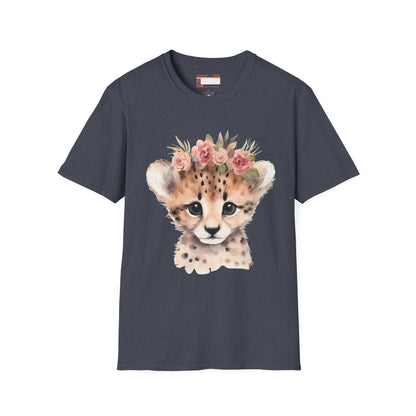 Graphic Animal Designed Leopard Cub Comfort Styled T-shirts