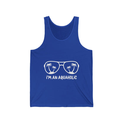 Beach Lovers Ultimate Comfort Styled Funny Unisex Aquaholic Summer Tank Top