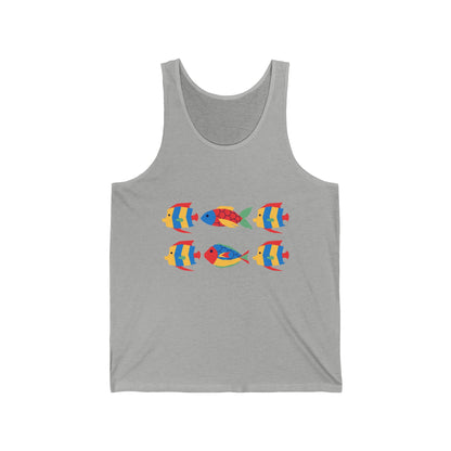 Ultimate Comfort Styled Unisex Summer Fish colored Tank Top