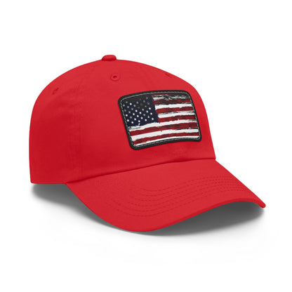 July 4th Dad Hat with Leather Patch Design