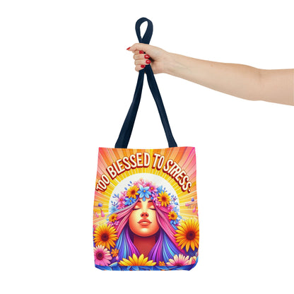 Graphic Too Blessed To Stress Style Tote Bag