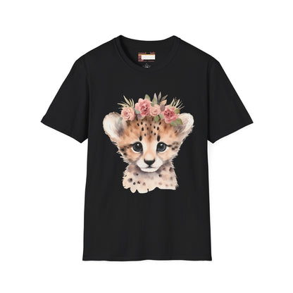 Graphic Animal Designed Leopard Cub Comfort Styled T-shirts