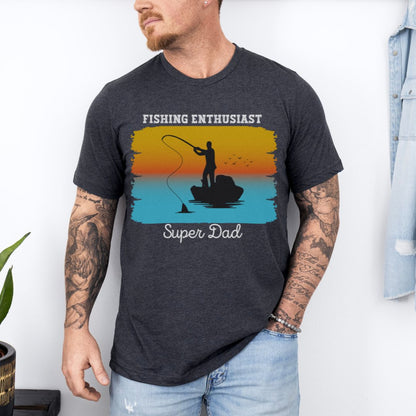 Fishing Enthusiast Super Dad Ultimate Comfort Unisex Fathers Day T-shirt