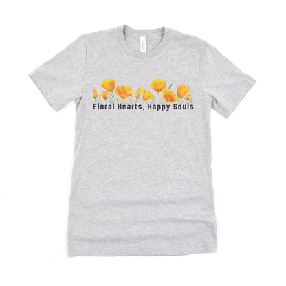 Floral Hearts Happy Soul Graphic Ultimate Comfort Styled Unisex T-shirt