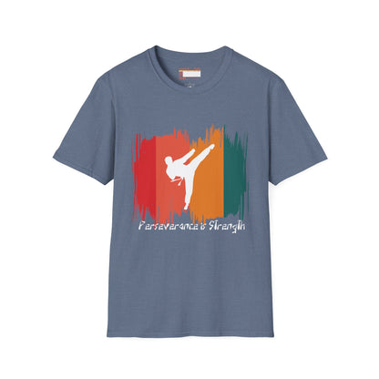 Graphic Karate Taekwondo Fighter Unisex Minimalist Comfort T-shirt