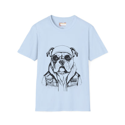 Bull Dog Looking Dressed Designed Graphic Comfort Unisex T-shirt