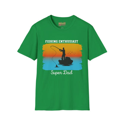 Fishing Enthusiast Super Dad Ultimate Comfort Unisex Fathers Day T-shirt