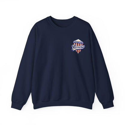 Graphic Blessed American Grandpa  Unisex Crewneck Sweatshirt