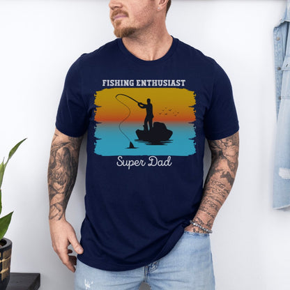 Fishing Enthusiast Super Dad Ultimate Comfort Unisex Fathers Day T-shirt