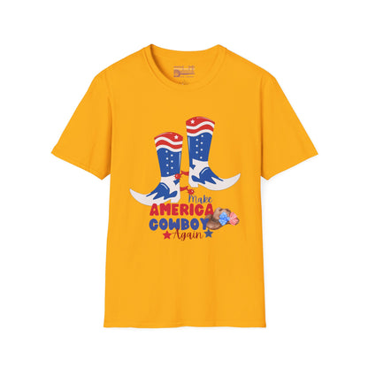 Make America Cowboy Again Graphic Independence Day July 4th Ultimate Comfort Unisex T-shirt