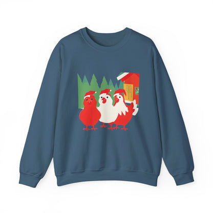 Graphic Designed Holiday Christmas Chicken Unisex Crewneck Sweatshirt