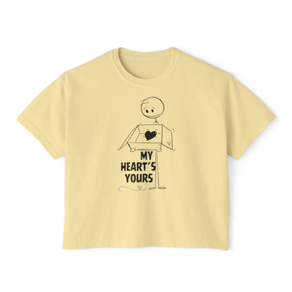 Graphic Heartfelt Women's Boxy Tee - My Heart's Yours