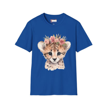 Graphic Animal Designed Leopard Cub Comfort Styled T-shirts