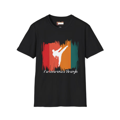 Graphic Karate Taekwondo Fighter Unisex Minimalist Comfort T-shirt