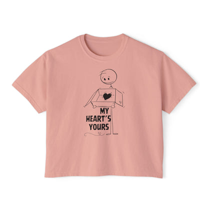 Graphic Heartfelt Women's Boxy Tee - My Heart's Yours