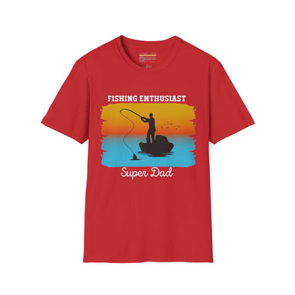 Fishing Enthusiast Super Dad Ultimate Comfort Unisex Fathers Day T-shirt