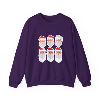 Graphic Designed Holiday Christmas Santa Portraits Crewneck Sweatshirt