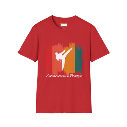 Graphic Karate Taekwondo Fighter Unisex Minimalist Comfort T-shirt