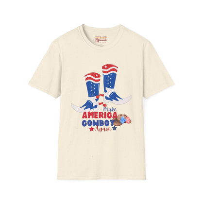 Make America Cowboy Again Graphic Independence Day July 4th Ultimate Comfort Unisex T-shirt