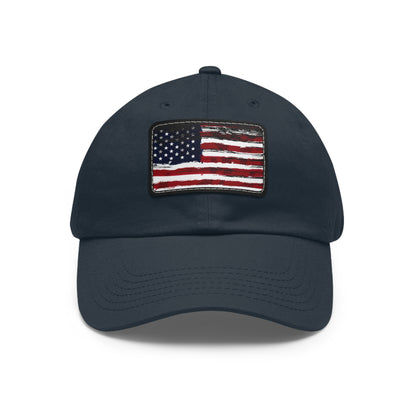July 4th Dad Hat with Leather Patch Design