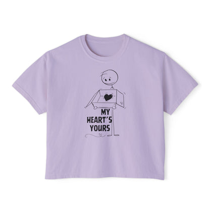 Graphic Heartfelt Women's Boxy Tee - My Heart's Yours