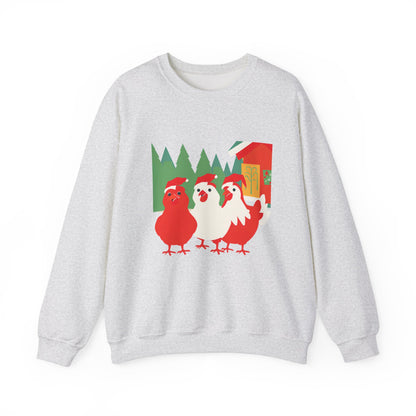 Graphic Designed Holiday Christmas Chicken Unisex Crewneck Sweatshirt