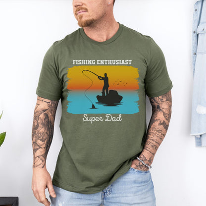 Fishing Enthusiast Super Dad Ultimate Comfort Unisex Fathers Day T-shirt