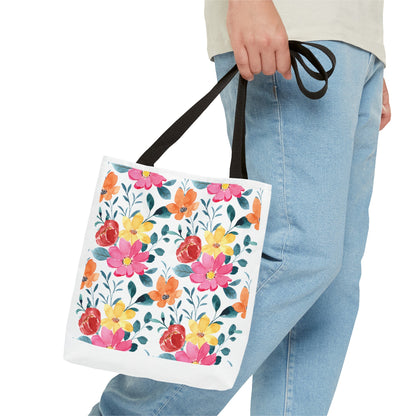 Summer Graphic Wild Flower Tote Bag