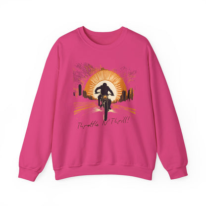 Graphic Designed Throttle and Thrill Bikers Crewneck Sweatshirt