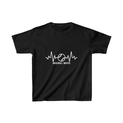 Designed Kids Baseball Waves Graphic Print T-shirts
