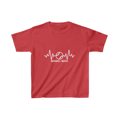 Designed Kids Baseball Waves Graphic Print T-shirts