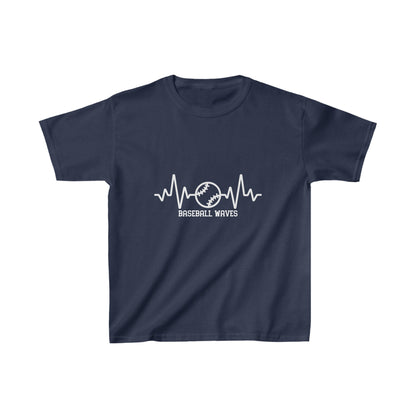 Designed Kids Baseball Waves Graphic Print T-shirts