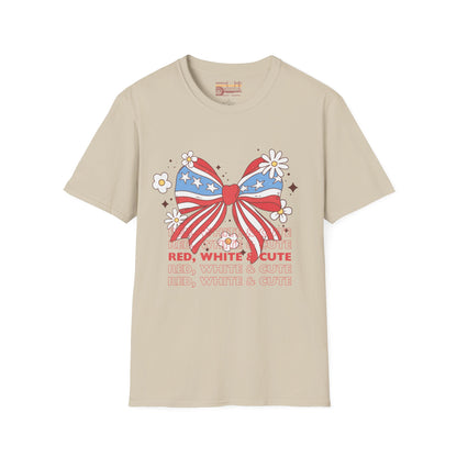 Red, White And Cute Ultimate Comfort Unisex Independent day July 4th T-shirt
