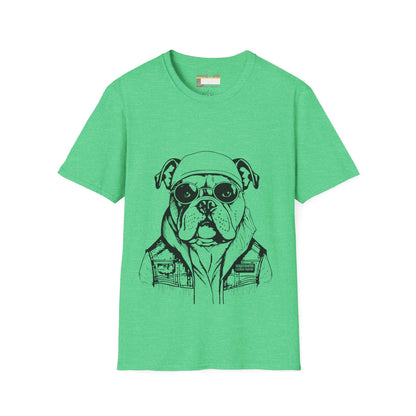 Bull Dog Looking Dressed Designed Graphic Comfort Unisex T-shirt