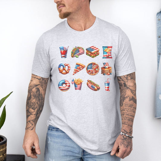 American Independence July 4th Food Items Ultimate Comfort Unisex Funny T-shirt