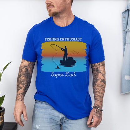Fishing Enthusiast Super Dad Ultimate Comfort Unisex Fathers Day T-shirt