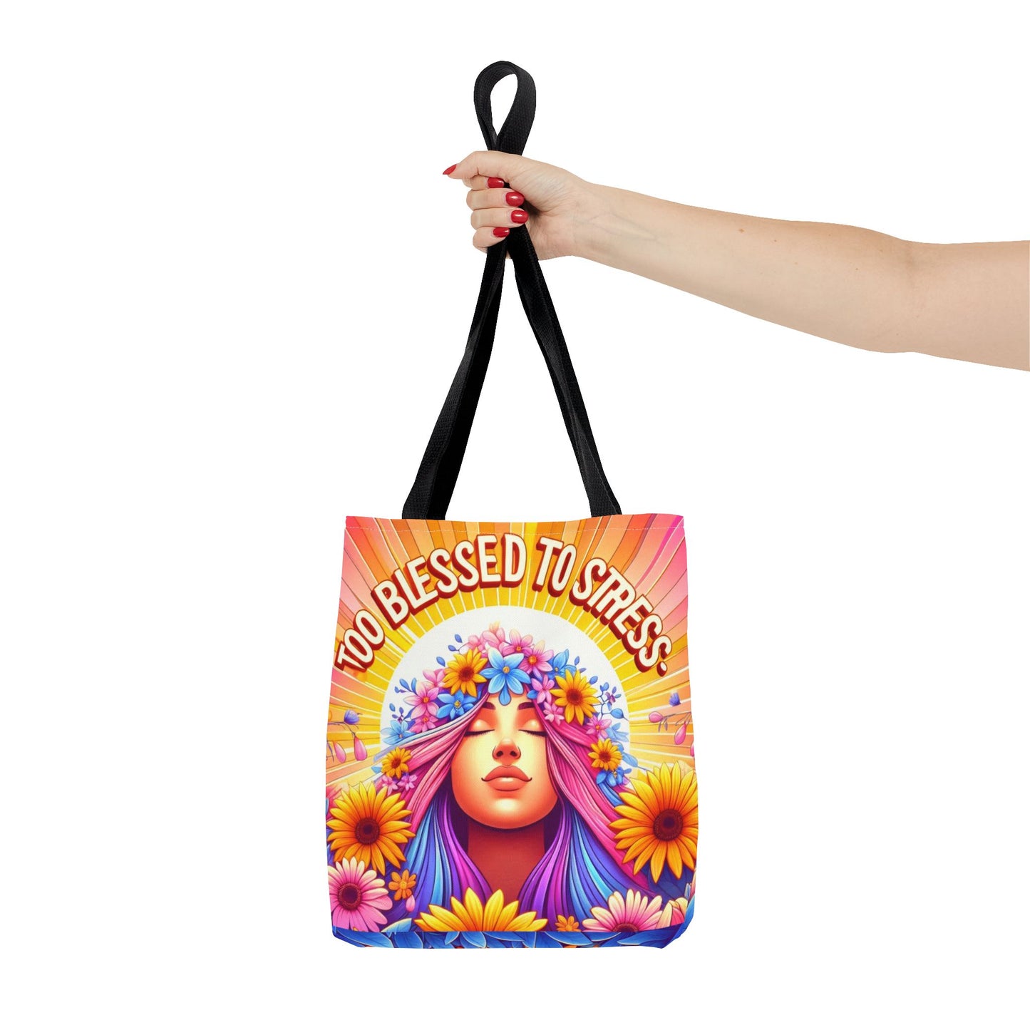 Graphic Too Blessed To Stress Style Tote Bag