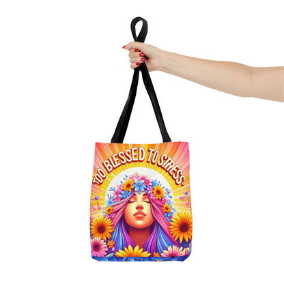 Graphic Too Blessed To Stress Style Tote Bag