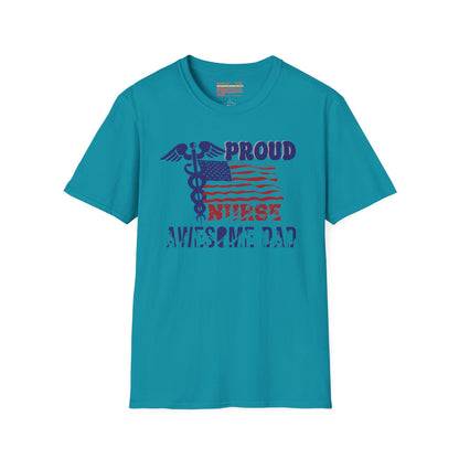 Proud Nurse Awesome Dad Ultimate Comfort Unisex Fathers Day Nurse T-shirt