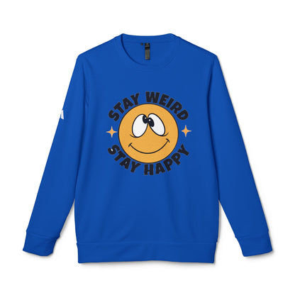 DTG adidas® Unisex Fleece Crewneck Stay Weird Stay Happy Sweatshirt